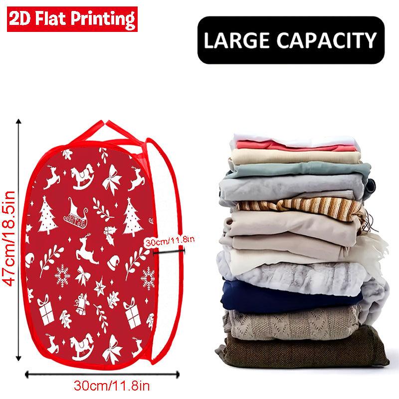 1Pcs Christmas Red Black Plaid Snowman Pop-Up Laundry Hamper Expandable Mesh Hamper Basket for Room Bedroom Bathroom Organization Contemporary Storage