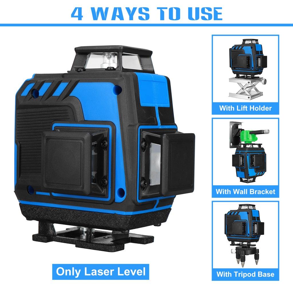 16 Linien 4D-Laser-Wasserwaage, selbstnivellierend, 360 horizontal und vertikal, kreuzweise, superleistungsstark, grüner Laser-Wasserwaage, APP/Bluetooth