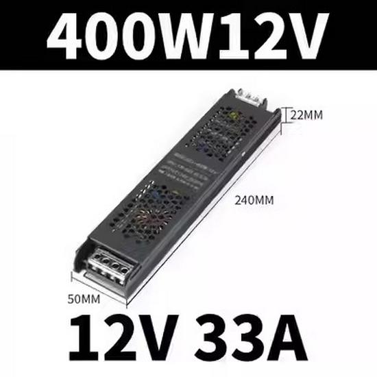 Black King Kong 12V To 24V LED Transformer: Silent, Slim, New Model Power Adapter for LED Strip Lights.