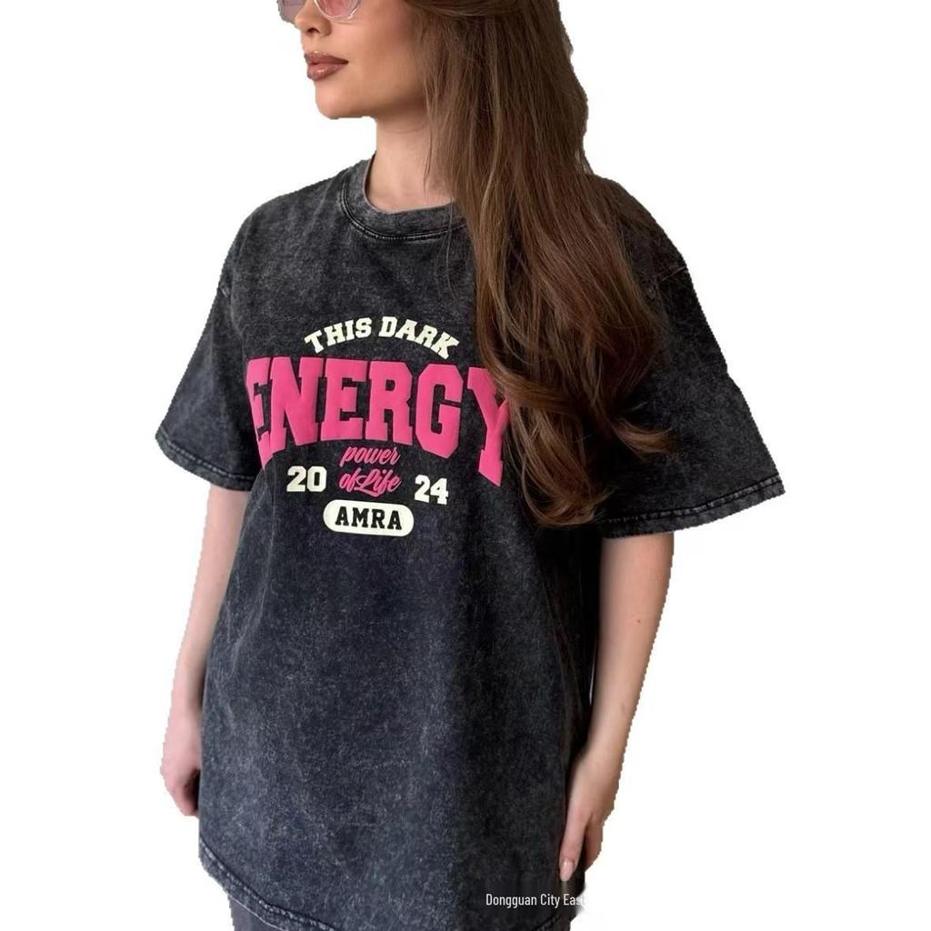 Women's American Retro Chic Cotton Short Sleeve Hip Hop T-Shirt