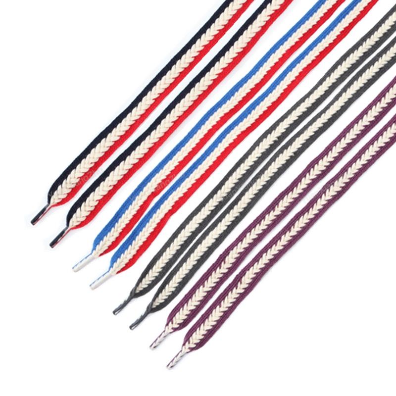 Colorblock Shoelaces for Sneakers Quality 1.5cm Widen Flat Shoelace Brand Cotton Laces for Shoes 100/120/140/160CM Shoestrings