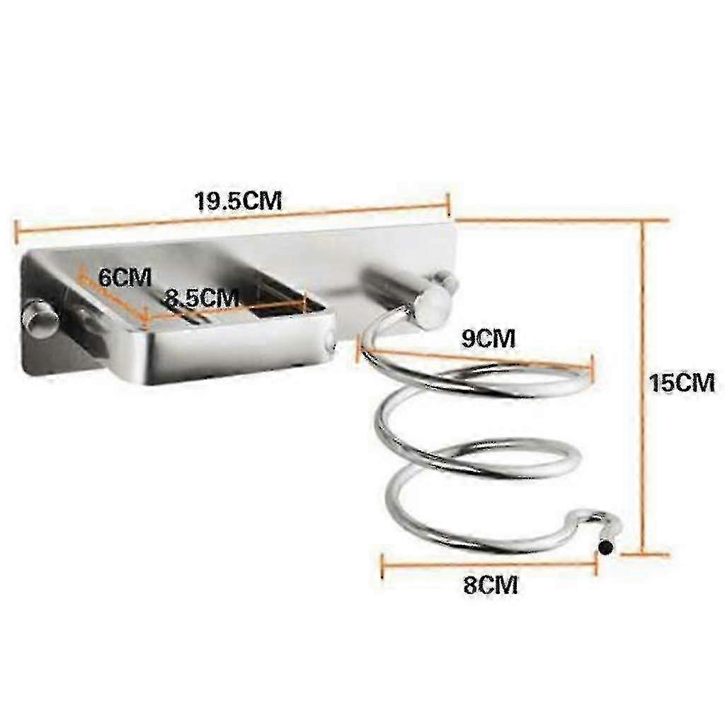 Selfadhesive Hair Dryer Stand Wall Mount Stainless Steel