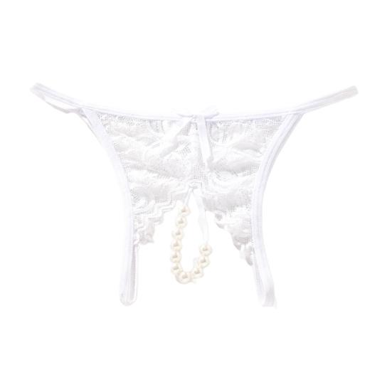 Trendy Sexy Undertøy Åpent Skritt Beskyttende Sømløs Hekle Blomster Blonder Perspektiv Stringundertøy for å sove
