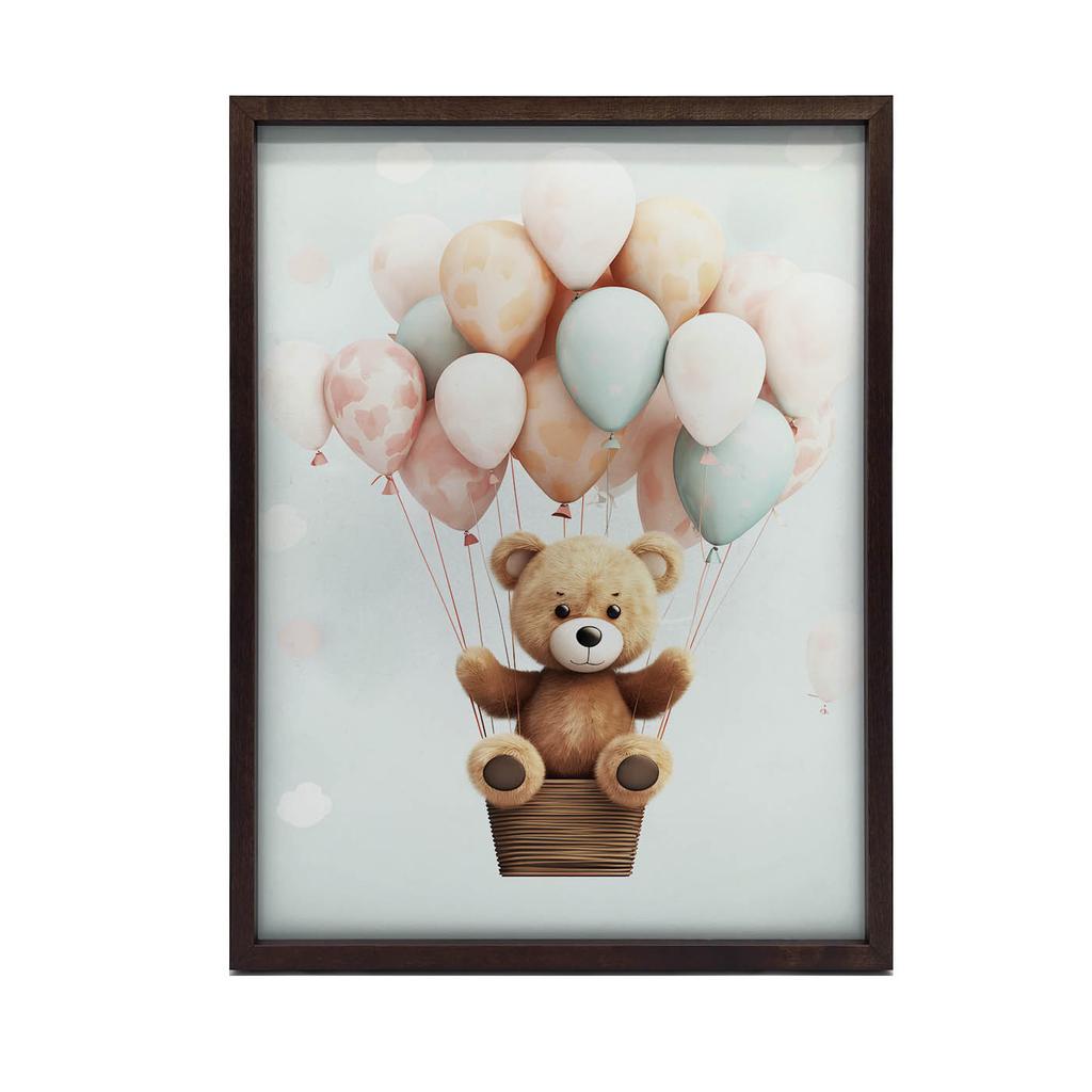 Podniebny Raj Małego Misia Podniebny Raj Małego Misia, 70X100 Cm, Rama Drewniana Ciemny Brąz, Papier Matowy 230 Gsm