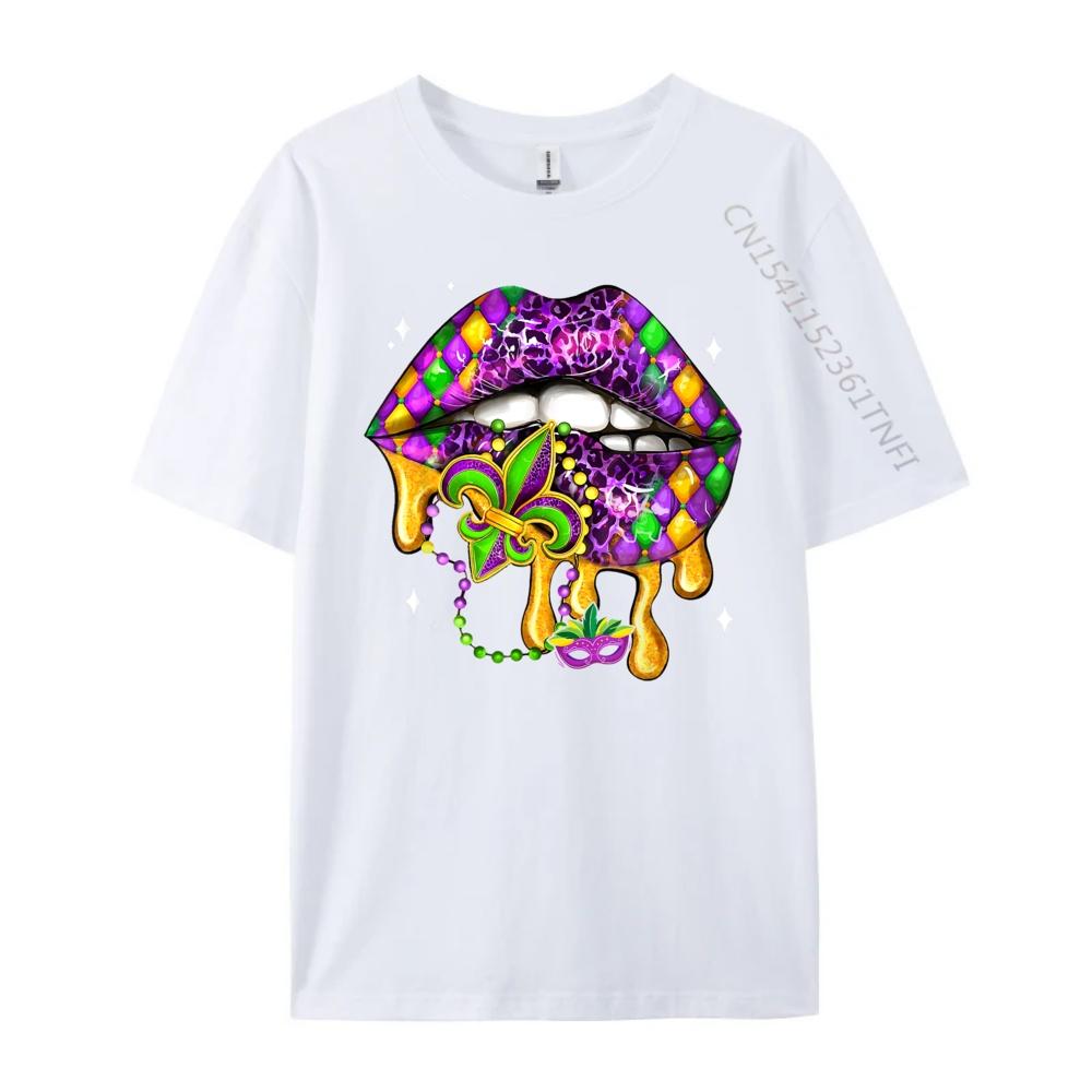 Mardi Gras Lip Women Costume Funny for Women Girl Funny T Shirts Men Original Mens TShirts Normal