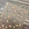 Pink rose nail sticker, fresh and sweet flower nail art sticker, light sticker, fit 5D relief without curling edge sticker