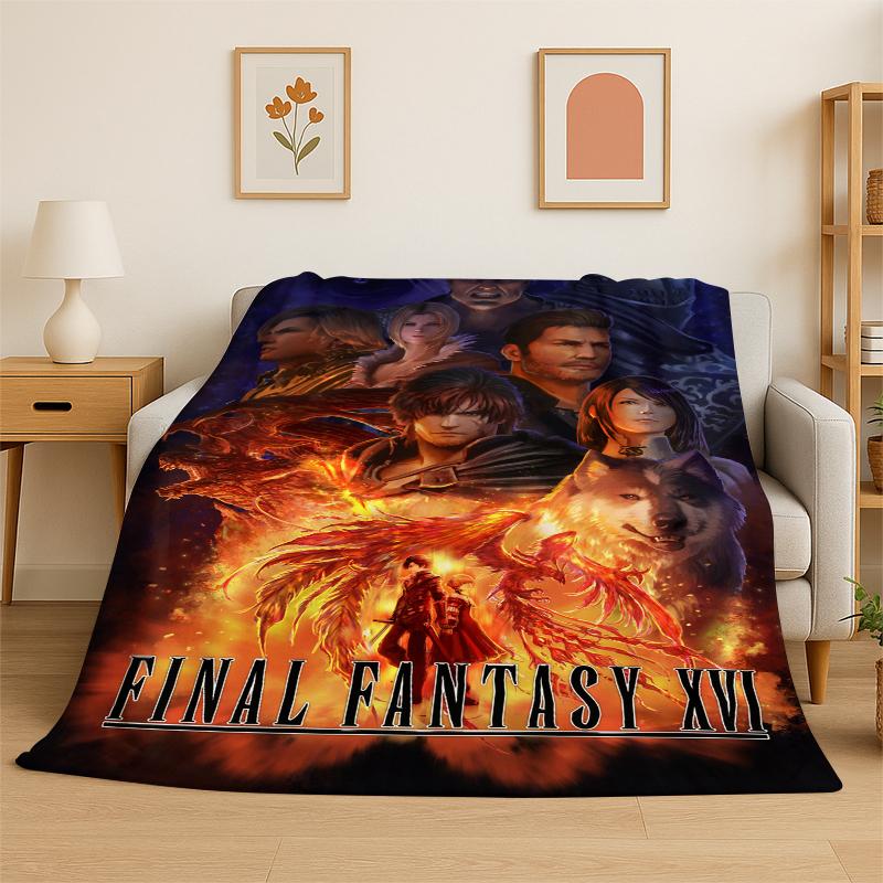 Cloud Tifa Final Fantasy Games Sephiroth Flannel Blanket Soft Warm Throw Blanket for Bedroom Living Room Bed Travel Picnic Gift