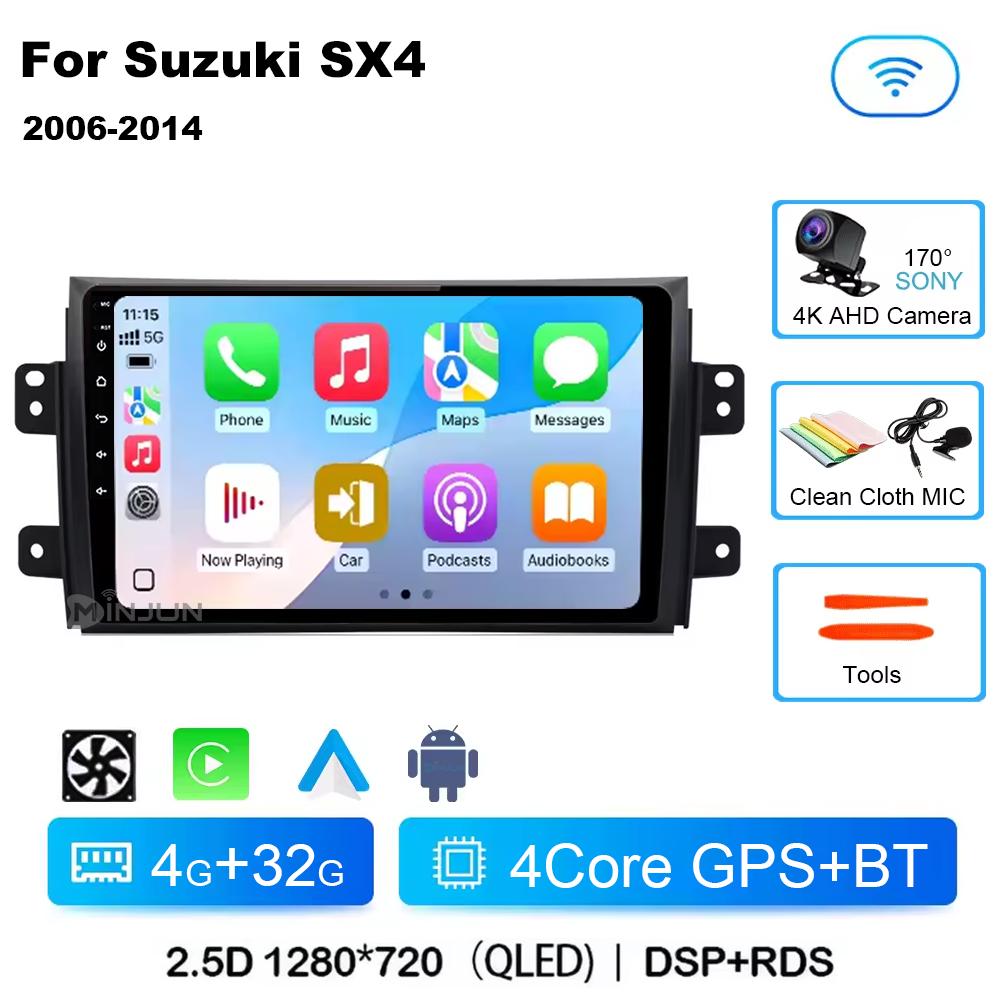 

Android 14 Carplay Car Radio Multimedia для Suzuki SX4 SX 4 2006 - 2013 Головное устройство BT GPS видео DVD DSP-плеер Авторадио Стерео