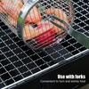 2025 new Stainless Steel BBQ Basket Portable Rolling Wire Mesh Cylinder Grill Basket for Outdoor Camping Barbecue
