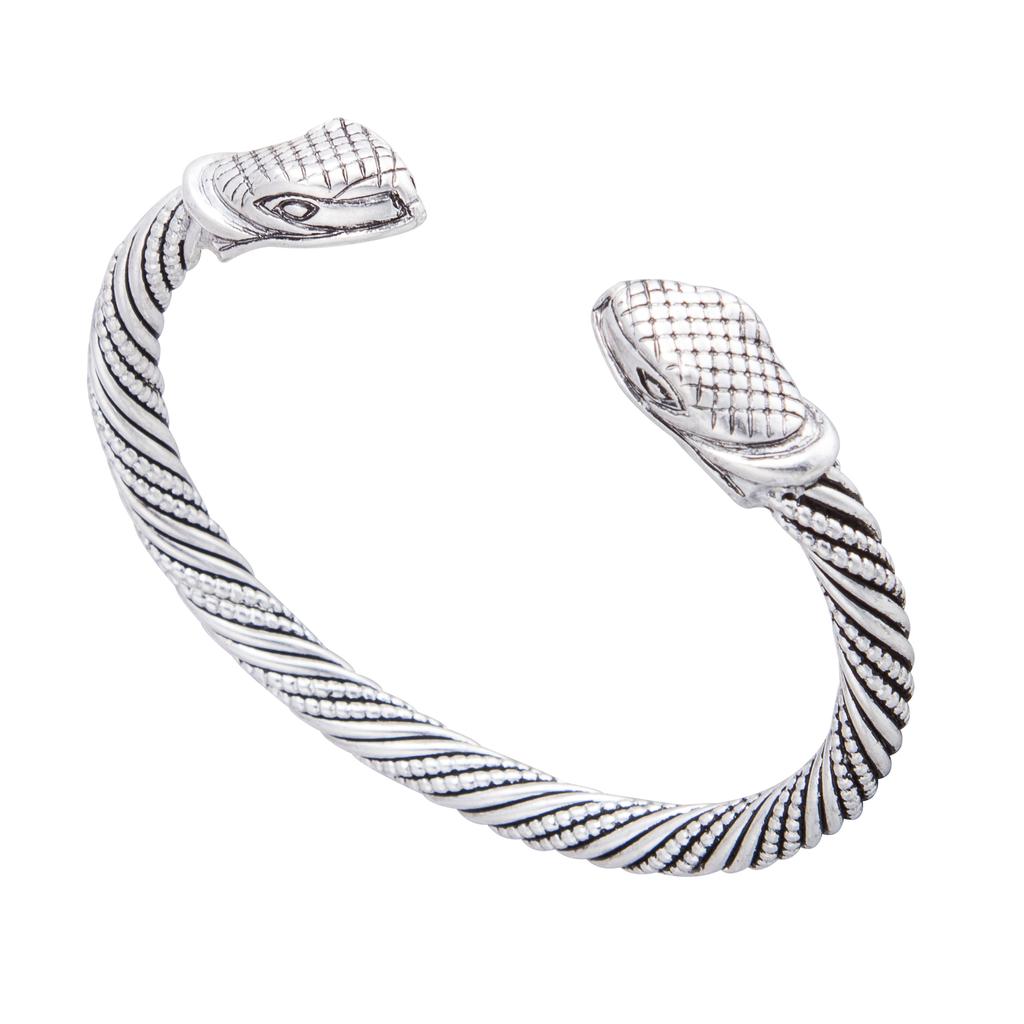 Dreamtimes Snake Head Viking Vintage Cuff Bracelet Egyptian Animal Bangle Antique Carved Wristband Jewelry Gifts For Christmas