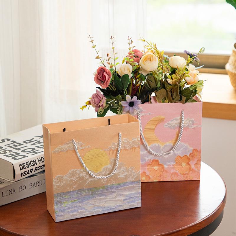 Splendida Borsa da Tote Letteraria: Design Pittura ad Olio Creativo per Festival, Compleanni, Regali Qixi e Bouquet