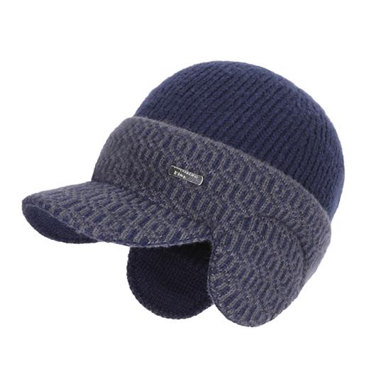 Riding Hat Soft Plush Inner Wide Brim Ear-Protecting Knitting Baseball
