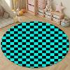Serene Round Peacock Multicolor Rug Mat, Non-Slip Floor Mat for Dining Room