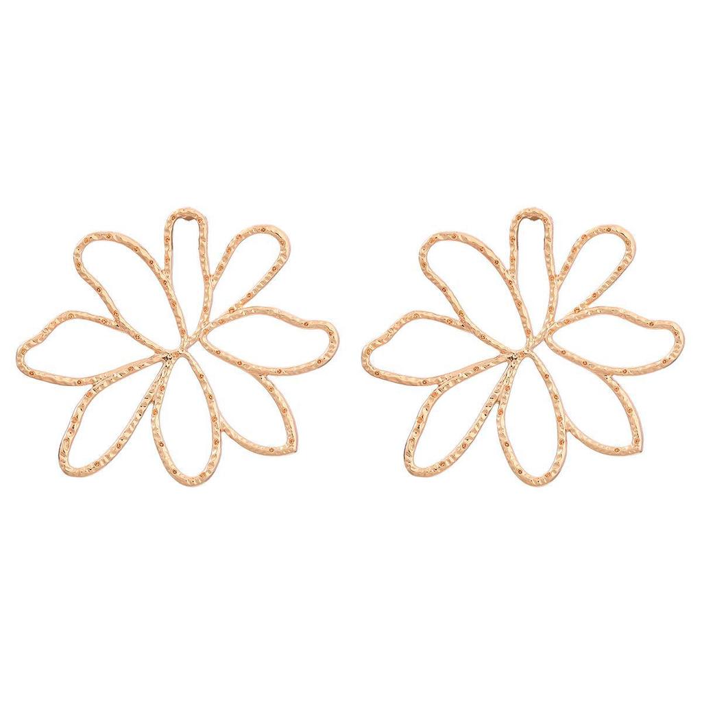 Chic European & American Statement Alloy Flower Earrings - Vintage Elegant Style for Women