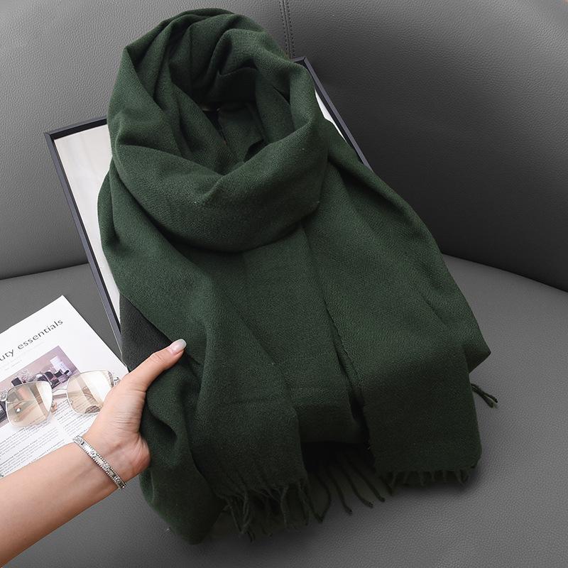 Winter women's red imitation cashmere scarf high sense 2025 will scarf soft temperament versatile warm shawl men