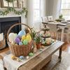 200Pcs Colorful Foam Easter Eggs Basket Stuff DIY Painting Craft Easter Hanging Egg Decorative Simulated Easter Egg Ornaments