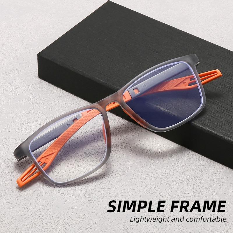 10pcs of ultra light two-color leg rests men's and women's fashionable sports styles anti blue light frame reading glasses