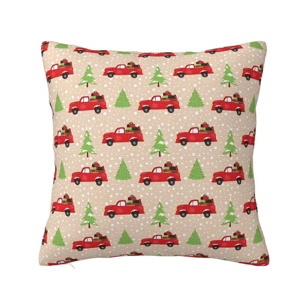 Weihnachtlich Festlich Vintage Rote Trucks Und Baum Kissenbezug Kissenhülle Für Party Heimdeko Kissenbezug Weiche Kissenbezüge Geschenk