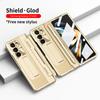 With Touch Pen for Samsung Galaxy Z Fold 6 5 4 3 Case Vintage Leather Hinge Holder Magnetic Full Screen Protector Folding Cover