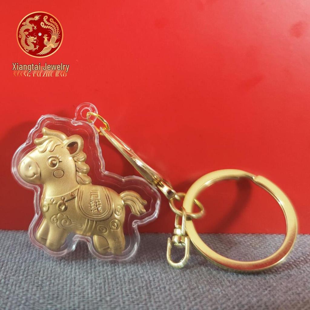 Year of the Horse Gold Pendant Lanyard - Pure 999 Gold Gift for Prosperity