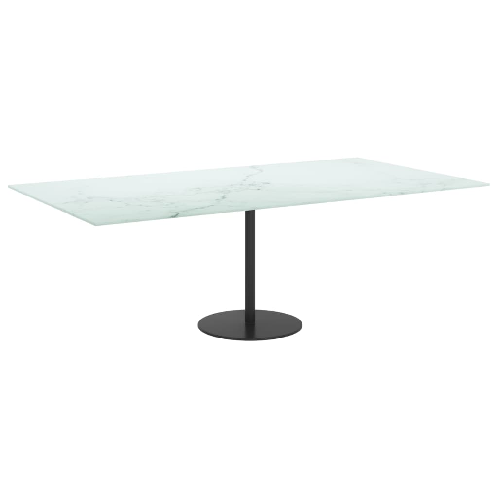 Vidaxl Blat Stołu, Biały, 120X65 Cm, 8 Mm, Szkło Z Teksturą Marmuru