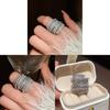Geometric Zircon Wrap Ring For Women With Silver Finish In Fashion Casual Style