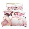 Digital Printing Chemical Fiber Sexy Beautiful Women Bedding Three-Piece Set, Starting From Approval