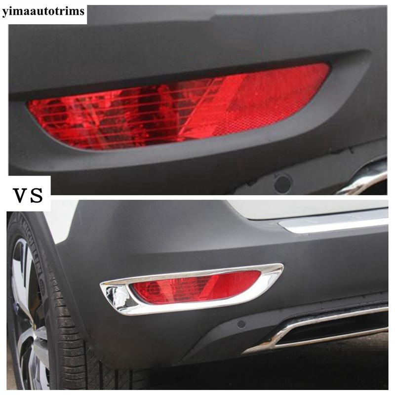 2PCS Car Rear Fog Lights Lamps Frame Decoration Cover Trim Fit For Peugeot 5008 / GT 2017 - 2024 ABS Chrome Accessories Exterior