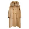 Double-sided pure wool coat, high-end large fur collar warm temperament commuter hand-sewn woolen coat