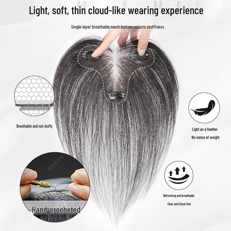 Invisible Fluffy Hair Volume Wig for Women - Seamless Real Hair Bangs Patch