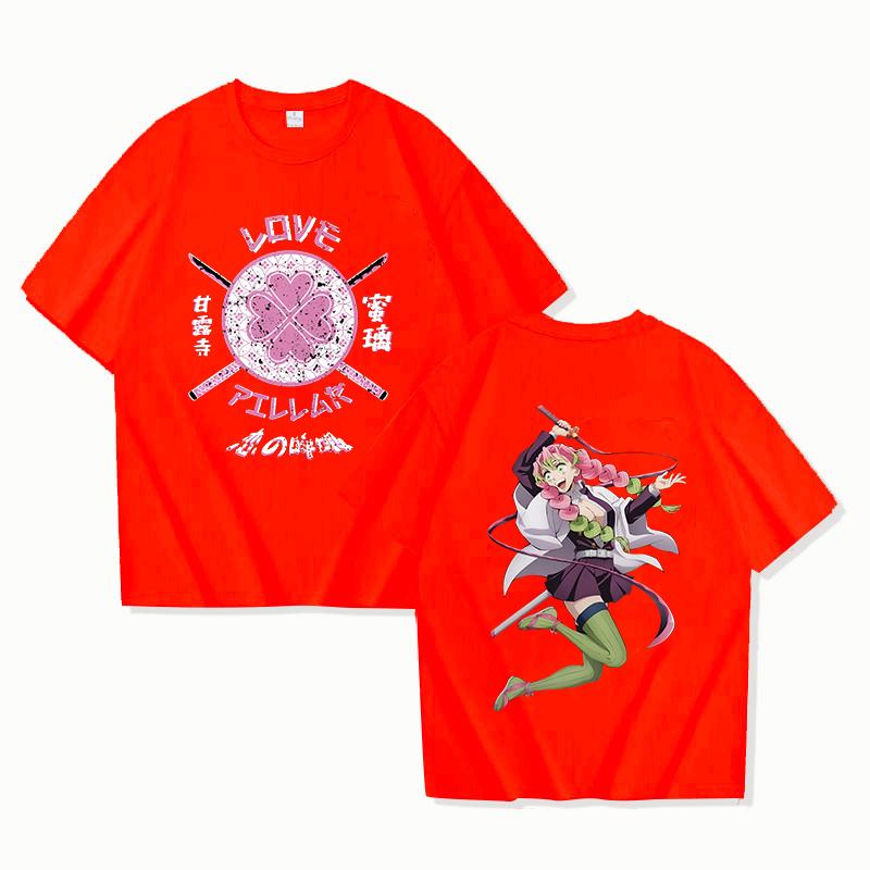 

Hot Anime Kanroji Mitsuri Printed Women Y2k Summer Short Sleeve Tee Shirts Round Neck Casual Summer Unisex Tees Tops S