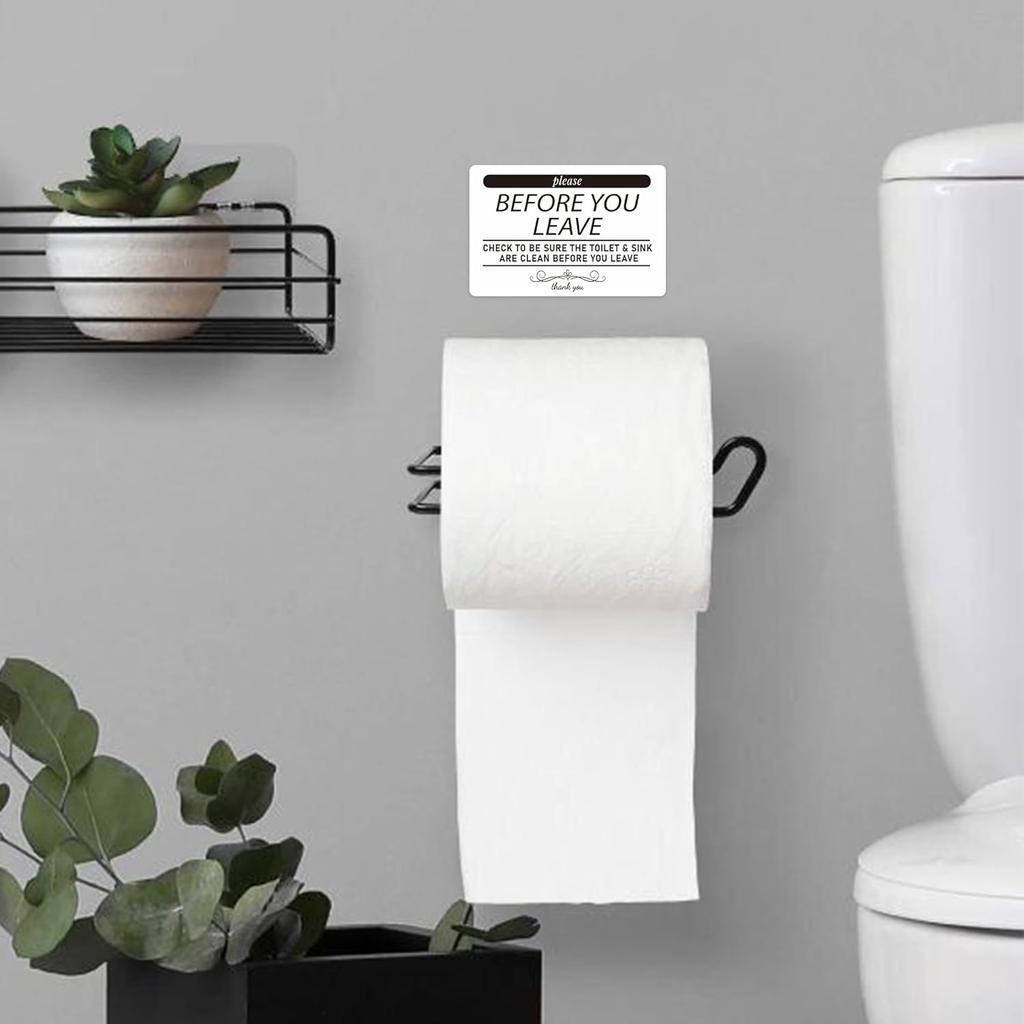 Help Keep Toilet Sink Clean, Clean Up Before You Leave Bathroom Rules Sign Sticker for Home, Business, Office, Store, Restroom, Public Toilet