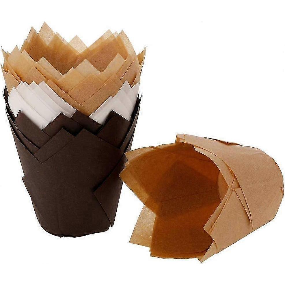 150 Pieces Muffin Molds Paper Tulip Mold Baking Molds Cupcake Molds Muffin Mold Intermediate Layers Wrapper Baking Molds Use In Cupcakes Muffi