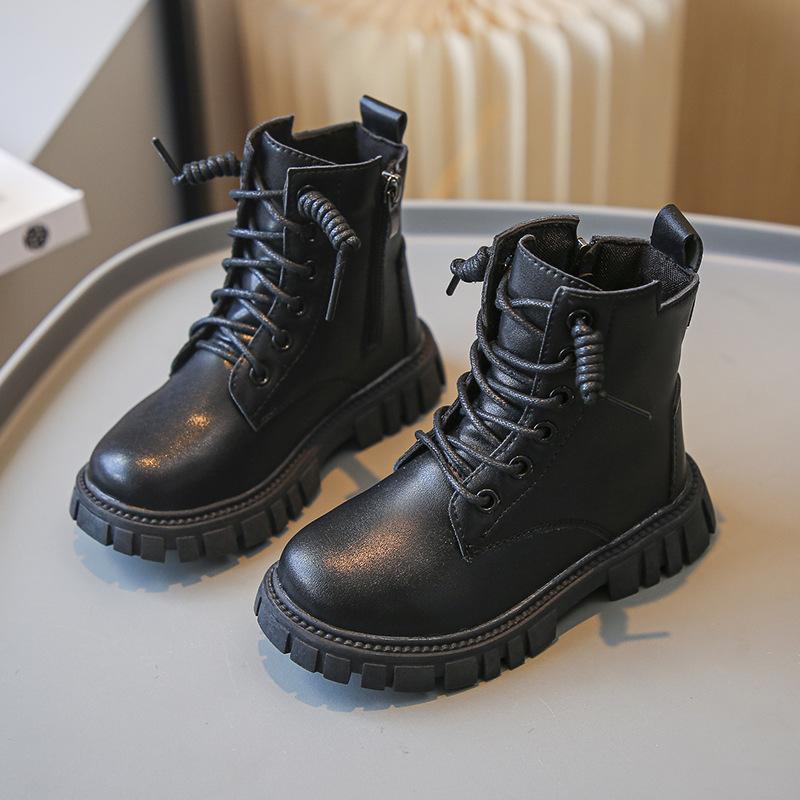 Kids Ankle Boots Autumn Girls Boys Vintage British PU Leather Boots Versatile Outdoor Children Causal Short Boots