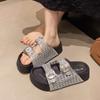 New Retro Woven Women's Shoes Versatile One-strap Beach Slippers