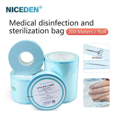 14 pollici Vendita Calda Sacchetti per Confezionamento Dispositivi Medici dentale Vapore Eto autoclave Sigillatura a Caldo Sterilizzazione rotoli piatti bobina