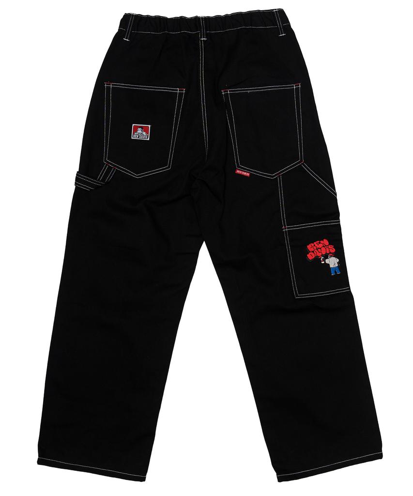 BEN DAVIS Embroidered Painter Pants Ivory