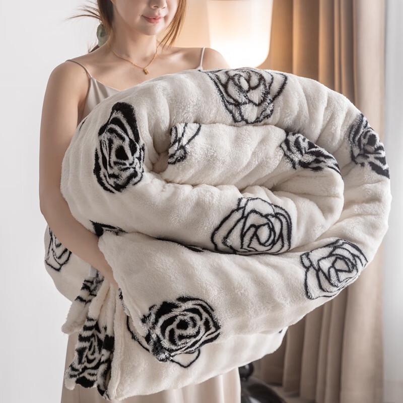 LISM Faux Rabbit Fur Plush Blanket
