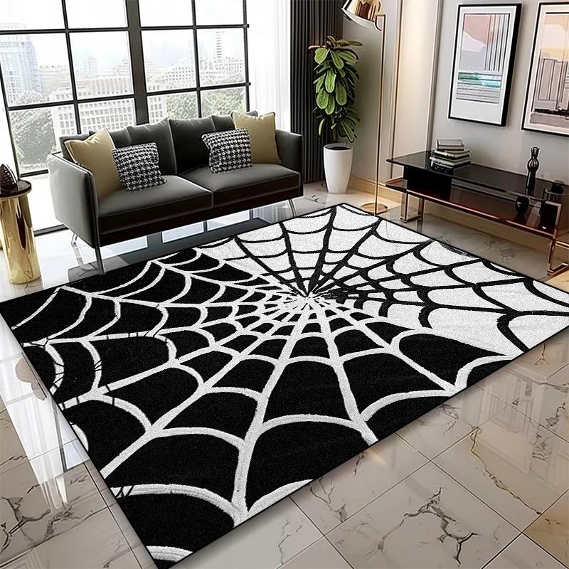 

Abstract Web Area Rug – Artistic Spider Design Living Room Carpet, Non-Slip Oversized Gaming Room Floor Mat for Bedroom 60*90cm