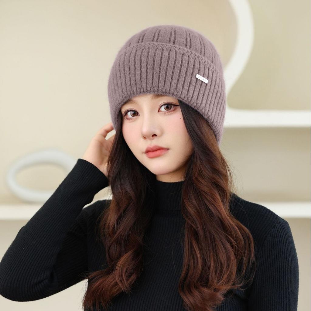 Pălărie nouă de toamnă și iarnă pentru bărbați în vârstă pentru femei, tricotată, versatilă, călduroasă și îngroșată, pălărie oală de lână la modă, pălărie rece pentru bunică