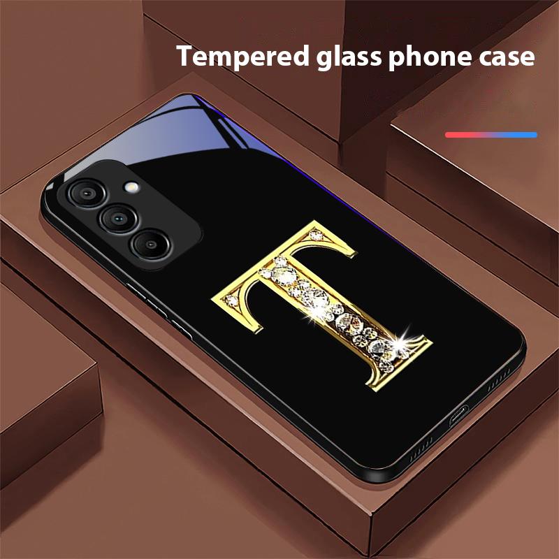 

Діамантові Чохли Для Samsung Galaxy A15 5G 54 4G 51 50 24 35 90 71 12 51 53 52S 80 22 34 Чорний Чохол для Телефону із Загартованого Скла For Samsung A34 5G