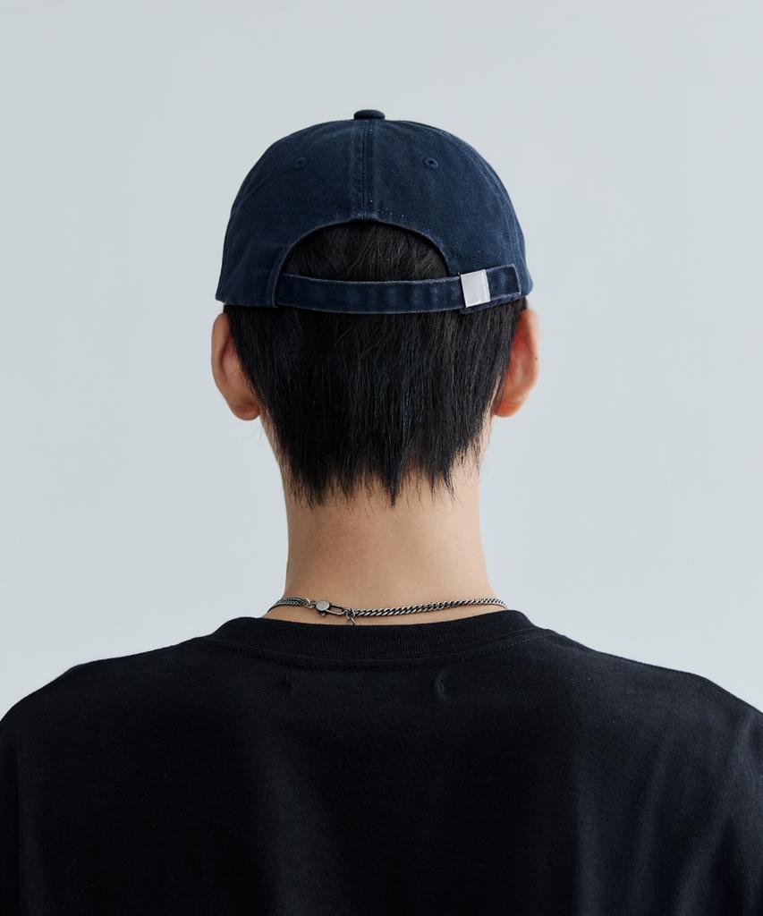 MAISON MINED Doodle Heart Vintage Washed Ball Cap Navy