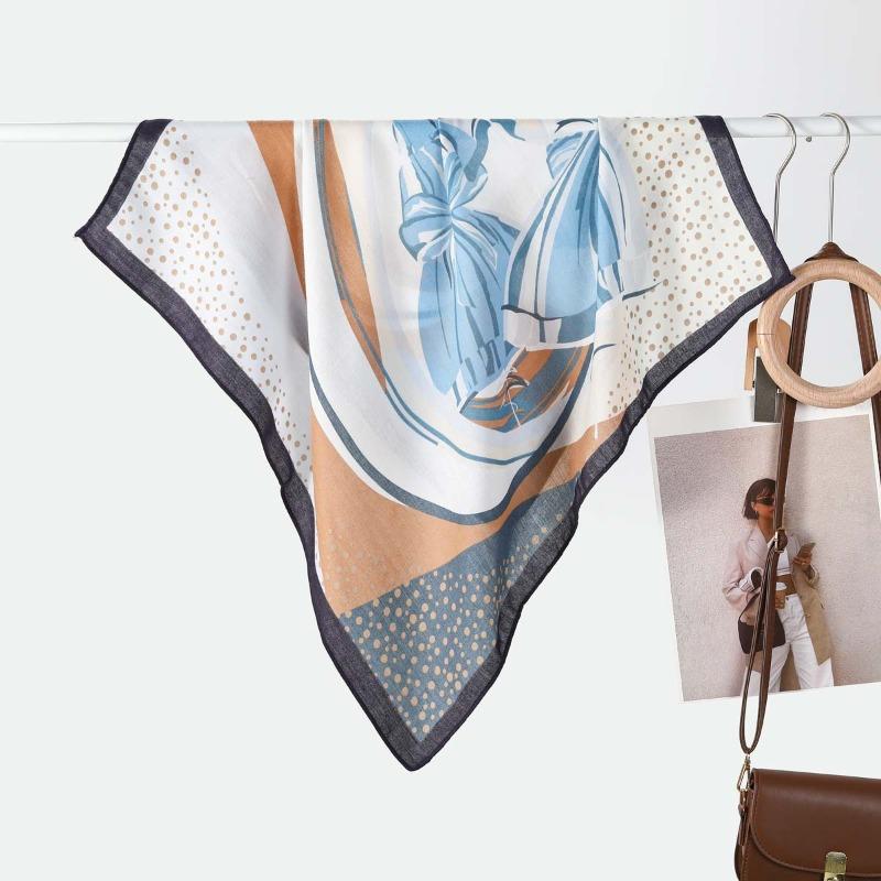 Hot-selling silk scarves women's temperament versatile simple warm small scarf scarf scarf spring and autumn warm scarf