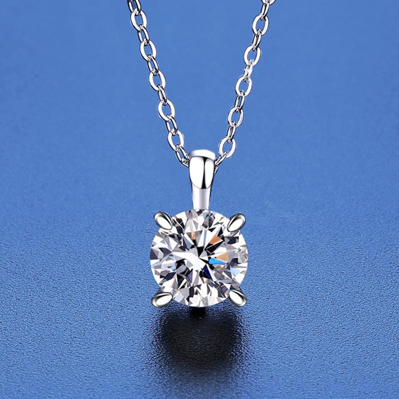 Collana Pendente in Argento Sterling S925 di Alta Gamma con Moissanite - Regalo Lussuoso per Lei