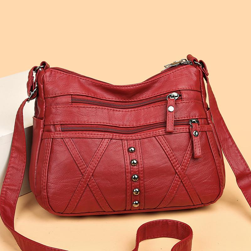 Elegante Retro Leder Crossbody Wickeltasche - Leicht, Stilvolles Europäisches & Amerikanisches Design