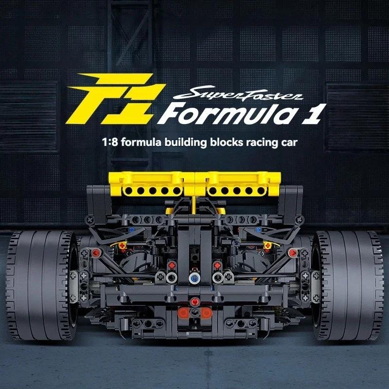 MOC Technical JKC7205 Racing 1:8 Rennfahrer 27 Formel Baustein Fernsteuerung Beleuchtung Rennen Renault F1 Spielzeug Geschenk für Kinder
