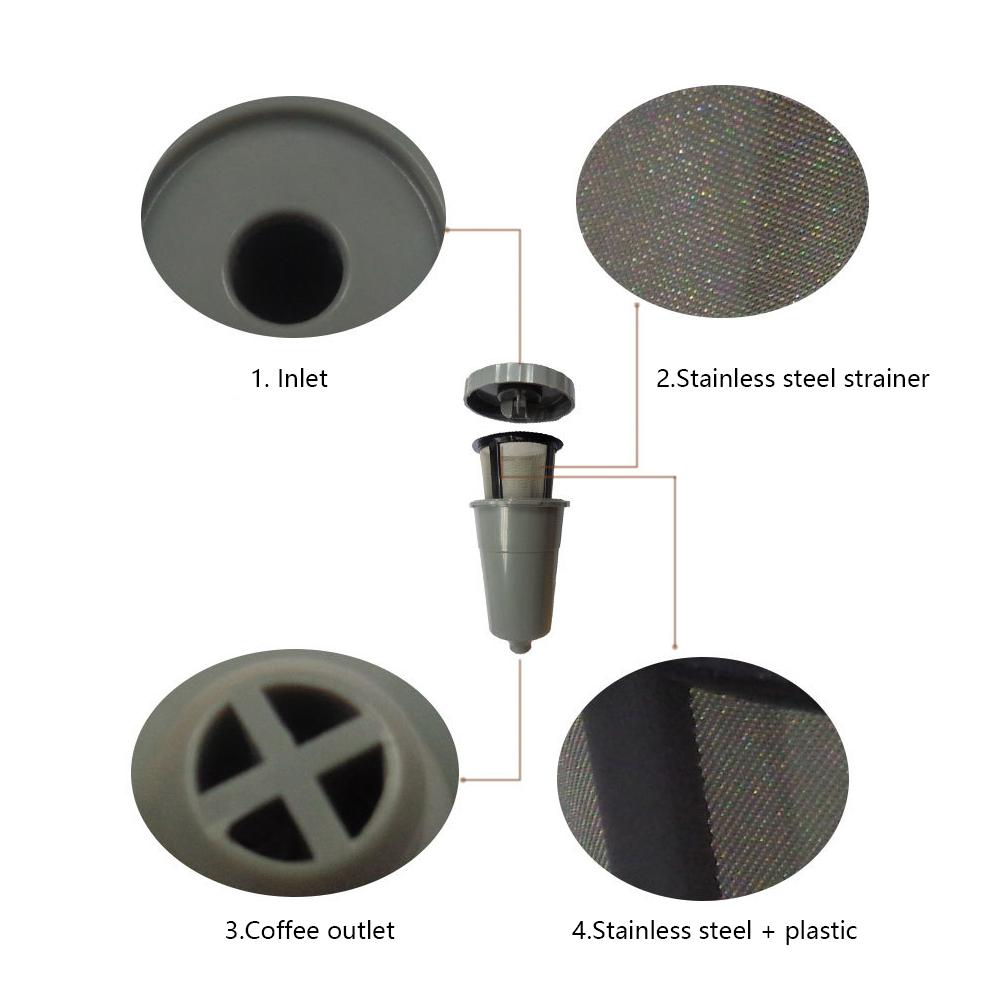 1/2/4 Stück Kaffeefilter Tasse Brühen Kaffee oder Tee Wiederbefüllbare Kapsel K-Cup Umweltfreundliche K-Cup Kapsel Kaffeefilter für Keurig Kaffeemaschine