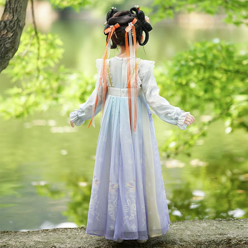 Anneyol Girl's Chinese Style Embroidered Hanfu Dress