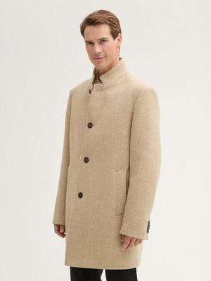 Tom Tailor Coat with Wool (1042474) Large Beige Herringbone Optics