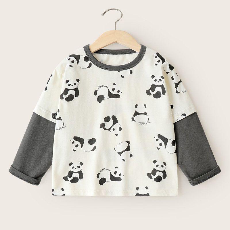 Boys' Fake Two-Piece Long-Sleeve T-Shirt, Autumn and Spring Style Children's Clothing, Baby Base Shirt, Top, Autumn Clothes, Trendy